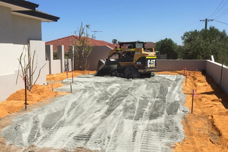 earthworks in progress with CAT